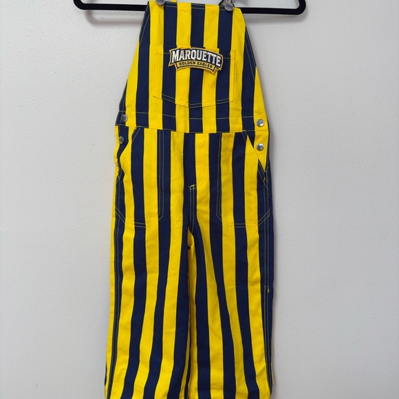 Kids Striped Overalls - Yellow and Blue